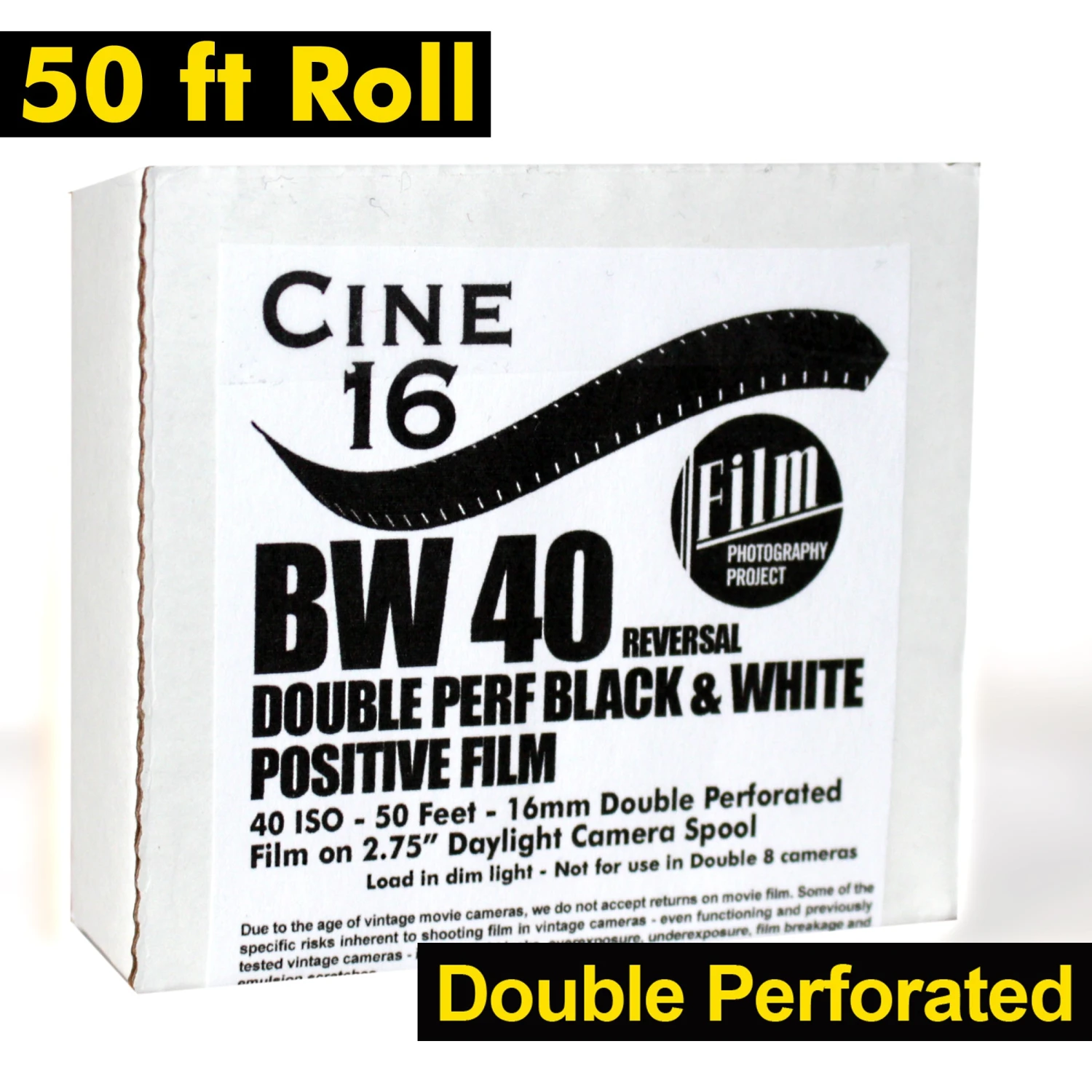 16mm Film - 50' Double Perf - CINE16 BW Reversal 40 Iso - 50 Ft 3 16mm Film - 50' Double Perf - CINE16 BW Reversal 40 Iso - 50 Ft