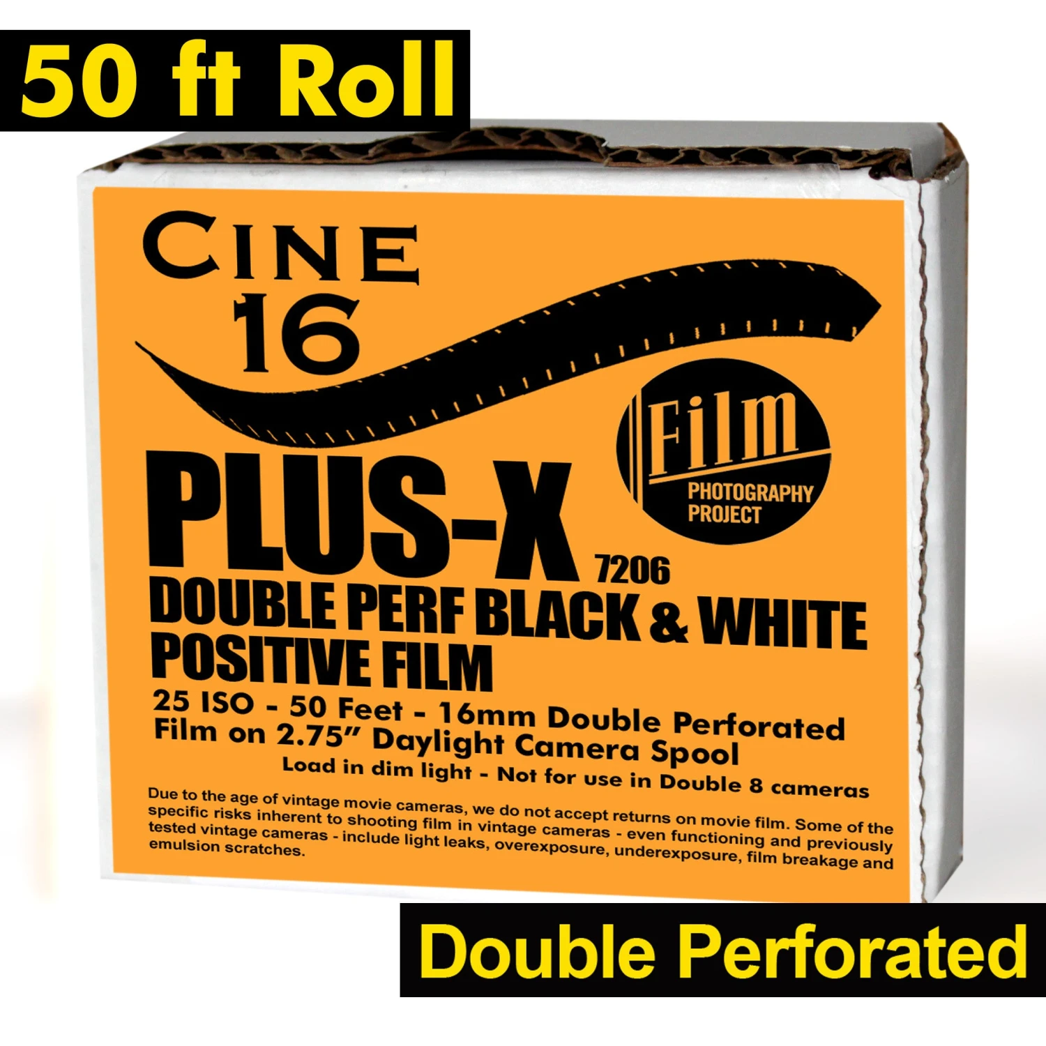 16mm Film - 50' Double Perf - PLUS-X BW Reversal 50 Iso - 50 Ft 3 16mm Film - 50' Double Perf - PLUS-X BW Reversal 50 Iso - 50 Ft