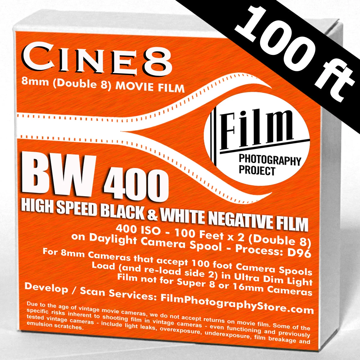 Double 8 Film - Cine8 BW Negative 400 ISO High Speed (100 Ft) 3 Double 8 Film - Cine8 BW Negative 400 ISO High Speed (100 Ft)