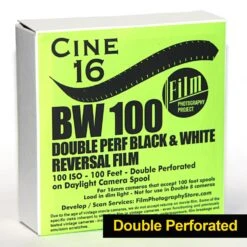 16mm Film - Double Perf - CINE16 BW Reversal 100 Iso - 100 Ft